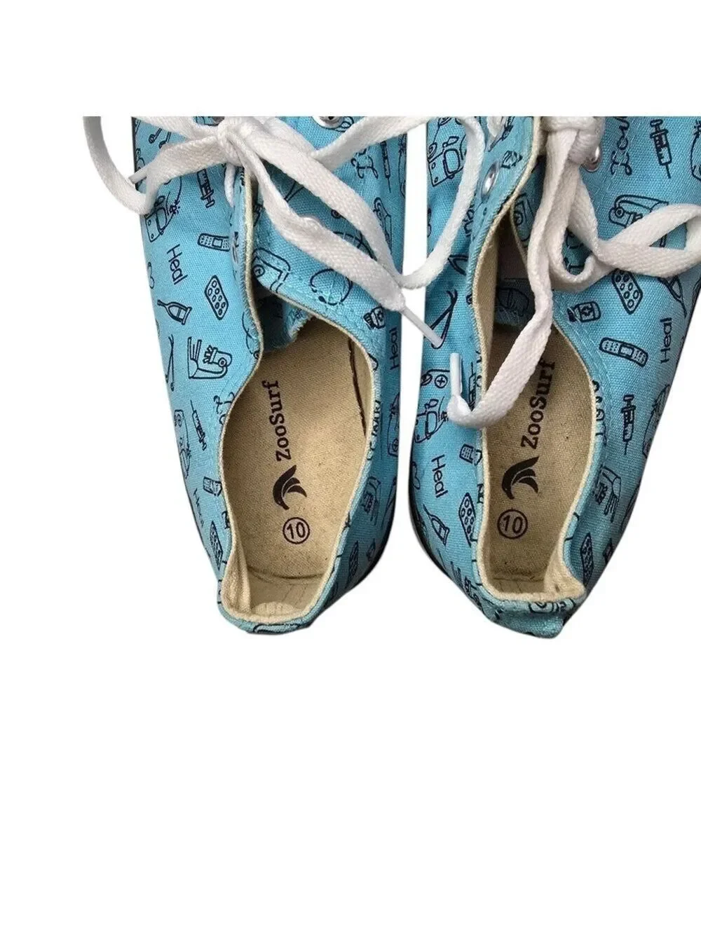 Zoosurf Pharmacy Blue White Low Top Sneakers 10